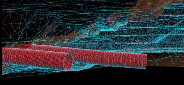 Eine Abbildung von zwei digitalisierten Tunnelröhren.